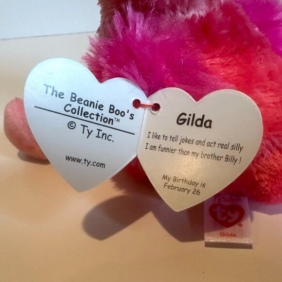 Ty Beanie Boos GILDA the Pink Flamingo Plush 6.25” with Tag - Picture 10 of 14